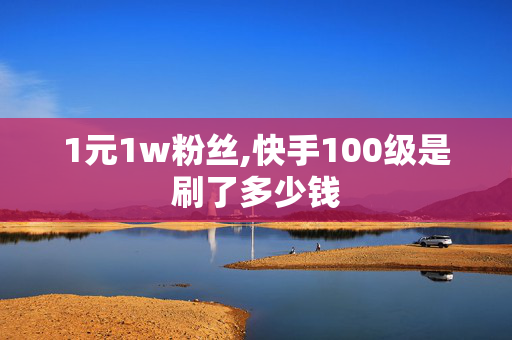 1元1w粉丝,快手100级是刷了多少钱